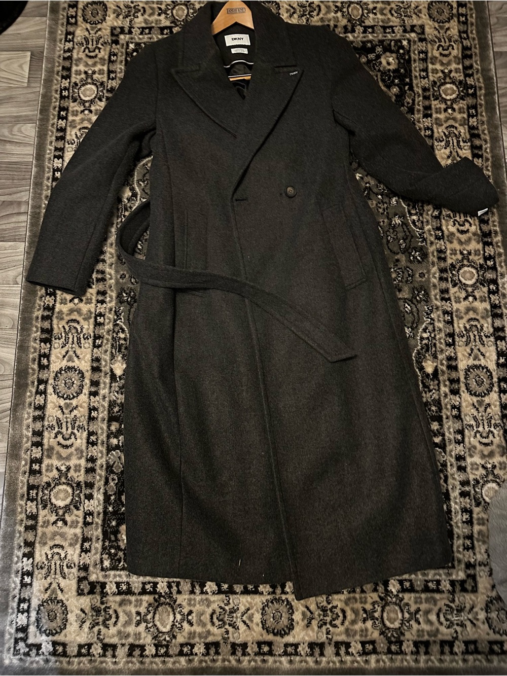 DKNY Grey Belted Trench Coat